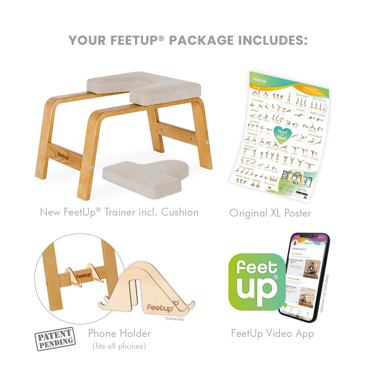 FeetUp Trainer Originale - Attrezzo Per Inversioni Yoga Sicuro - Prodotto In Germania, Con Poster Esercizi - Foto 13